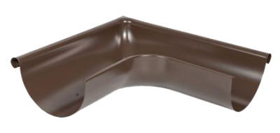 Детальное фото угол желоба внешний 90 гр, сталь, d-125 мм, коричневый, aquasystemem