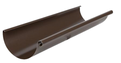 Детальное фото желоб водосточный, сталь, d-125 мм, коричневый, l-3 м, aquasystem